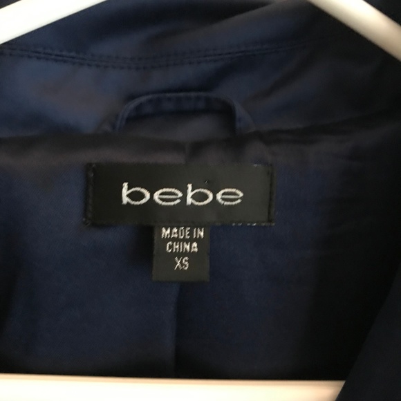☔️HP☔️ Bebe Navy Blue Trench Coat - Picture 5 of 8